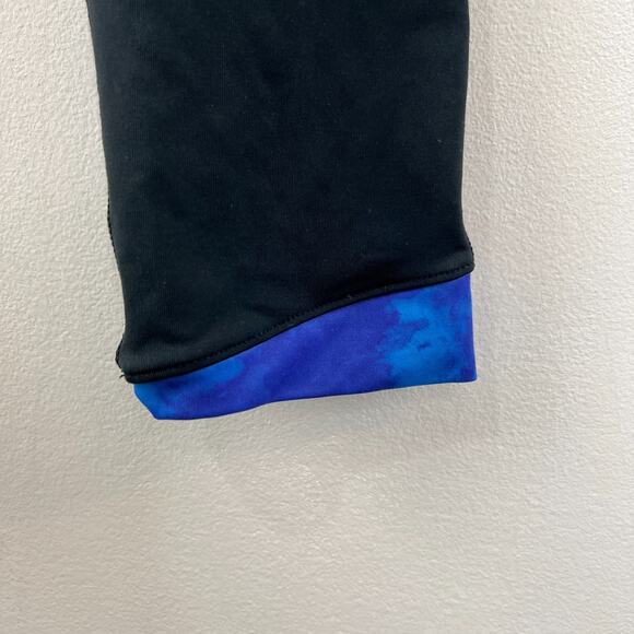 Under Armour Black Blue Fitted SONIC Woman's HeatGear Crops Size S Small - Picture 3 of 9